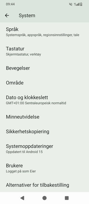 Bla til og velg Systemoppdateringer