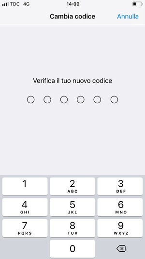 Reinserisci il tuo nuovo codice di accesso