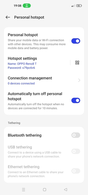 Your phone is now set up for use as a modem