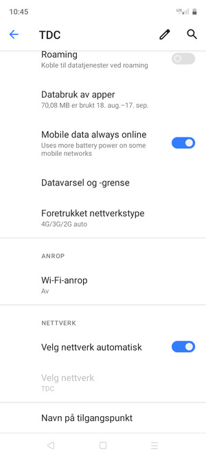 Bla til og velg Navn på tilgangspunkt