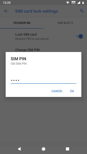 Enter your Old SIM PIN and select OK