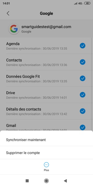 Sélectionnez Synchroniser maintenant