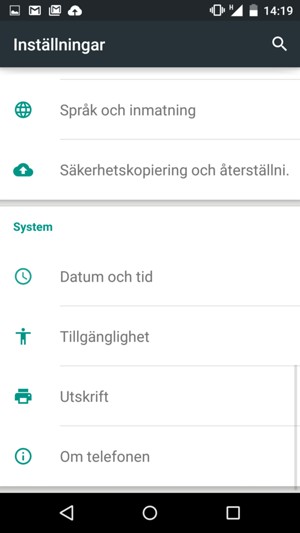 Scrolla till och välj Om telefonen