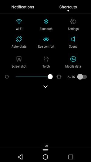 Select the v button