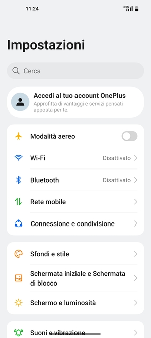 Seleziona Wi-Fi