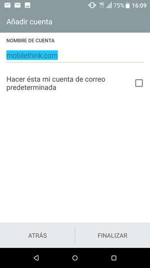 Déle a su cuenta un nombre y seleccione FINALIZAR