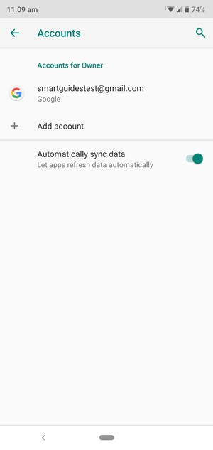 Select your Google account