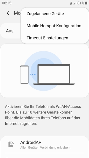 Wählen Sie Mobile Hotspot-Konfiguration