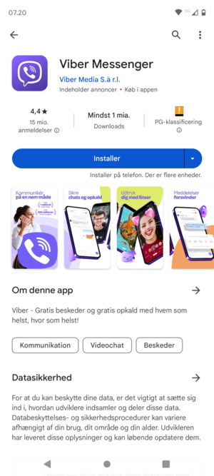 Vælg Installer