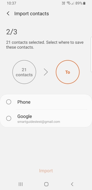 Select your Google account