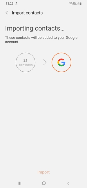 Your contacts will be saved to your Google account and saved to your phone the next time Google is synced.
