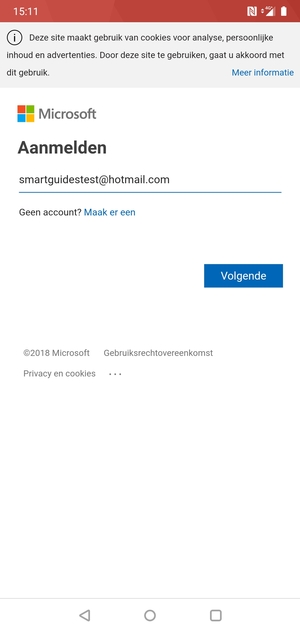 Voer uw e-mailadres in en selecteer Volgende
