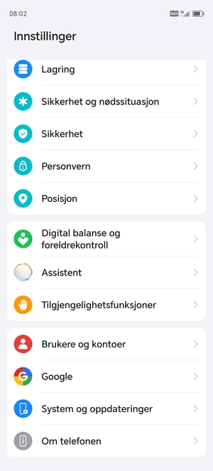 Bla til og velg System og oppdateringer