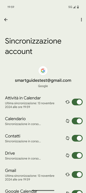 Le tue informazioni verranno sincronizzate