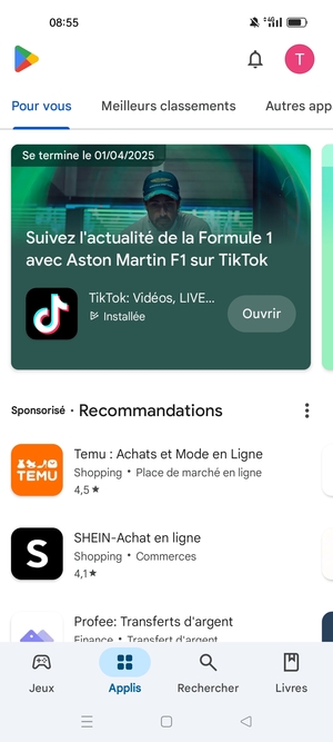 Sélectionnez Rechercher