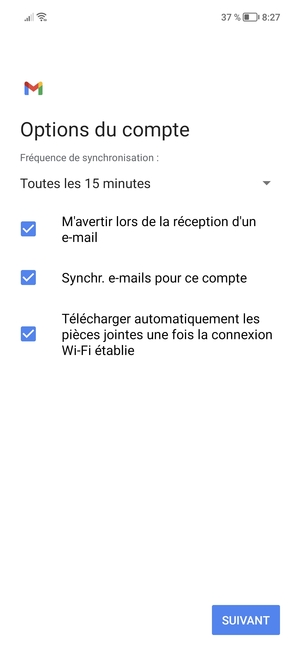 Sélectionnez SUIVANT