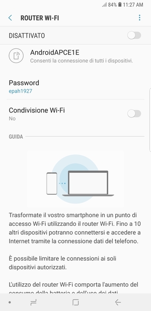Seleziona il tasto Menu