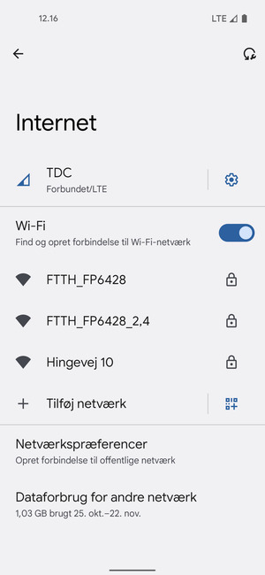 Vælg det trådløse netværk, du ønsker at oprette forbindelse til