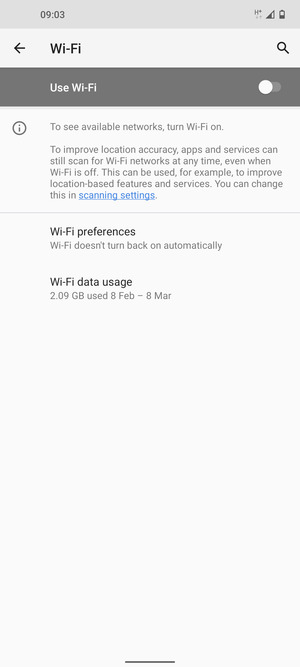 Turn on Use Wi-Fi