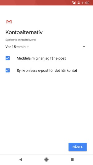 Välj NÄSTA