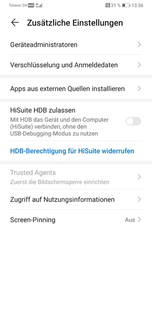 Wählen Sie Verschlüsselung und Anmeldedaten