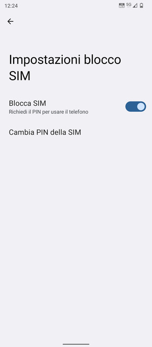 Seleziona Cambia PIN della SIM