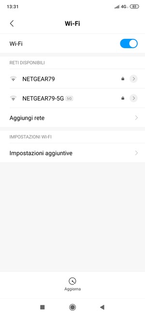 Seleziona la rete wireless a cui desideri connetterti