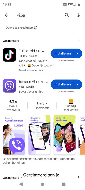 Selecteer de app