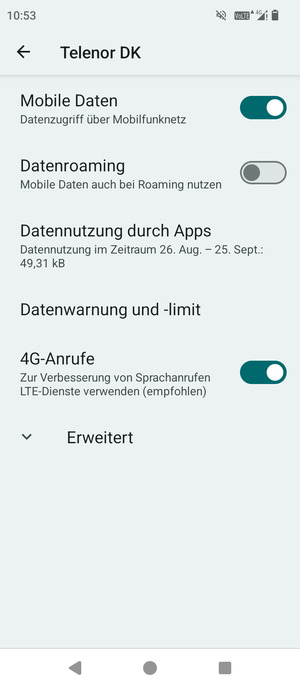 Wählen Sie Erweitert