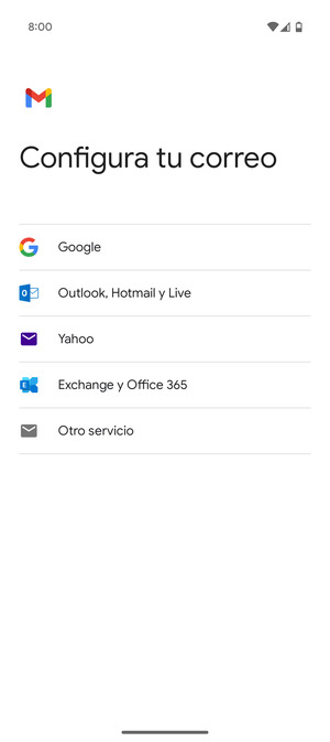 Seleccione Exchange y Office 365