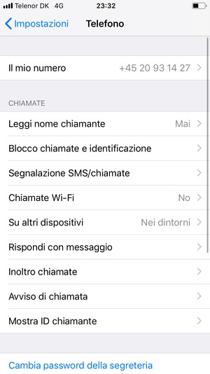 Seleziona Chiamate Wi-Fi