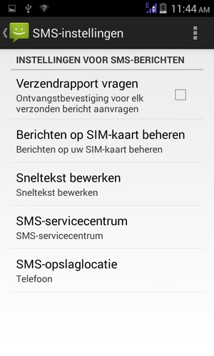 Selecteer SMS-servicecentrum