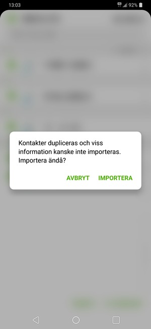 Välj IMPORTERA