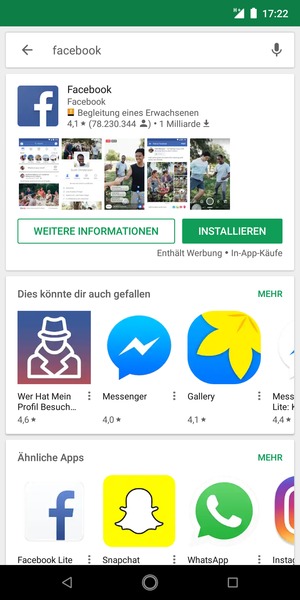 Wählen Sie die App