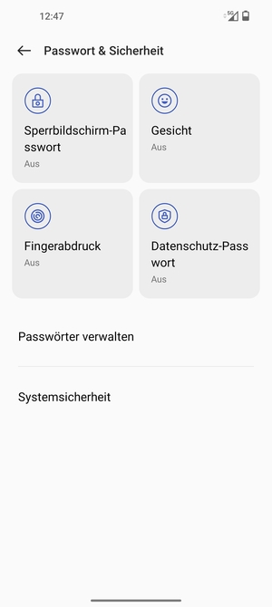 Wählen Sie Systemsicherheit