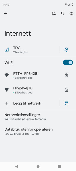 Velg det trådløse nettverket du vil koble til