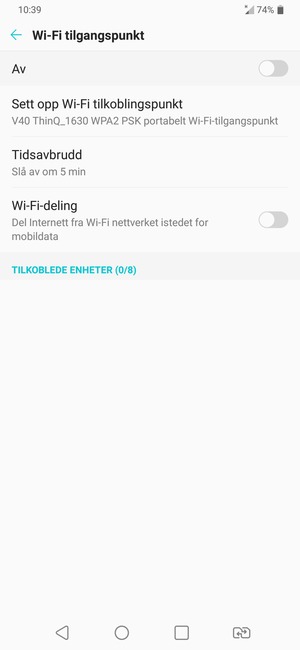 Velg Sett opp Wi-Fi tilkoblingspunkt