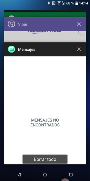 Seleccione Borrar todo para cerrar todas las aplicaciones en ejecución