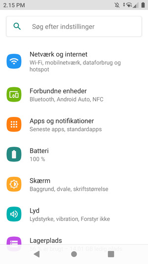 Vælg Netværk og internet