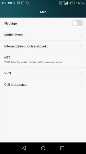 Välj Mobilnätverk