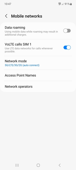 Select Access Point Names