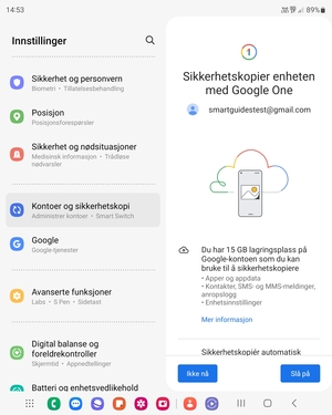 Velg Slå på
