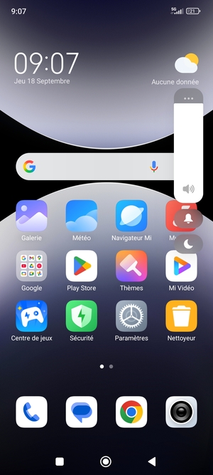 Maintenir appuyé pour baisser le volume au niveau requis