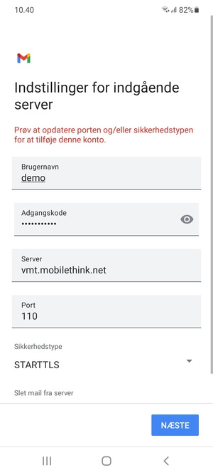 Vælg Sikkerhedstype