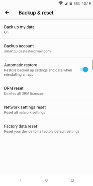 Return to the Backup & reset menu and select Backup account
