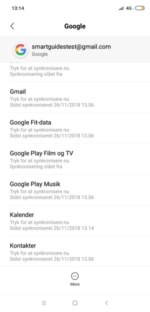 Kontroller at Kontakter er valgt