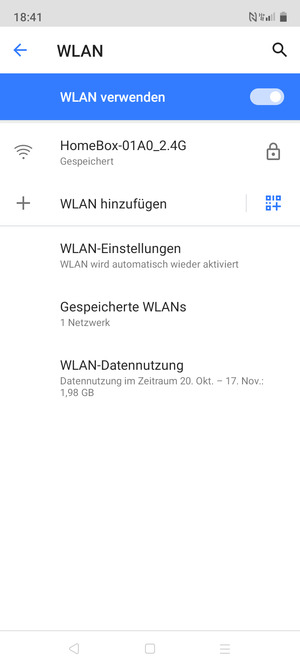 Sie sind nun mit dem WLAN-Netzwerk verbunden