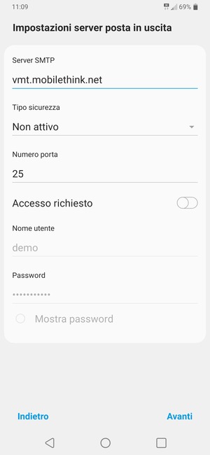 Disattiva Accesso richiesto e seleziona Avanti