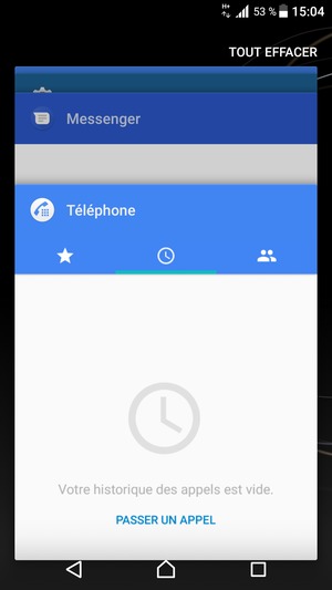 Sélectionnez TOUT EFFACER pour fermer toutes les applications en cours d'exécution