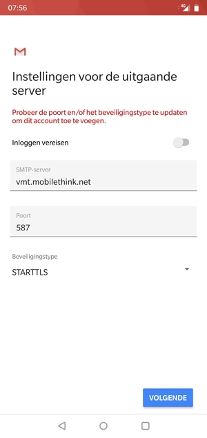 Selecteer Beveiligingstype